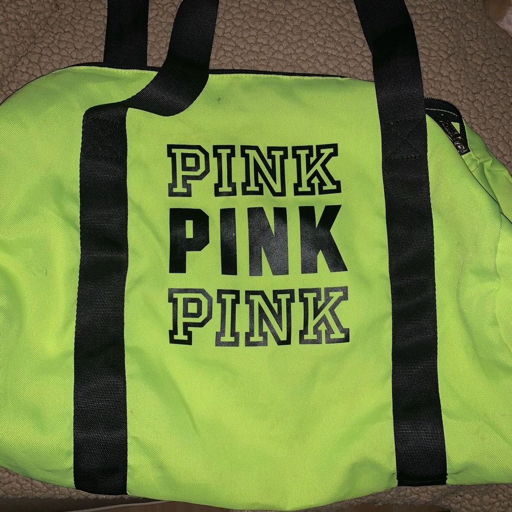 Victoria Secret Lime Green Neon Duffel Bag